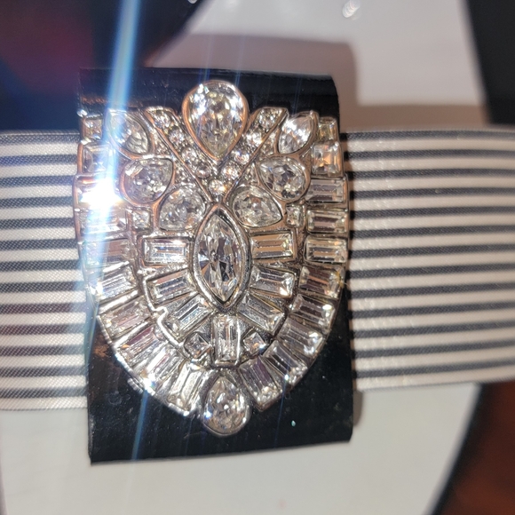 GIUSEPPE ZANOTTI BLACK PATENT LEATHER CRYSTAL HIGH HEEL BLOCK SANDALS 9.5 - Picture 8 of 11